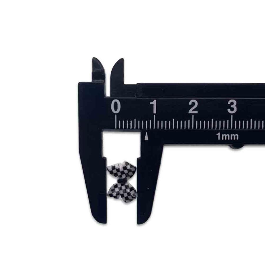 ネイルパーツ リボン 11mm チェック柄 50個 混色 模様あり 蝶結び