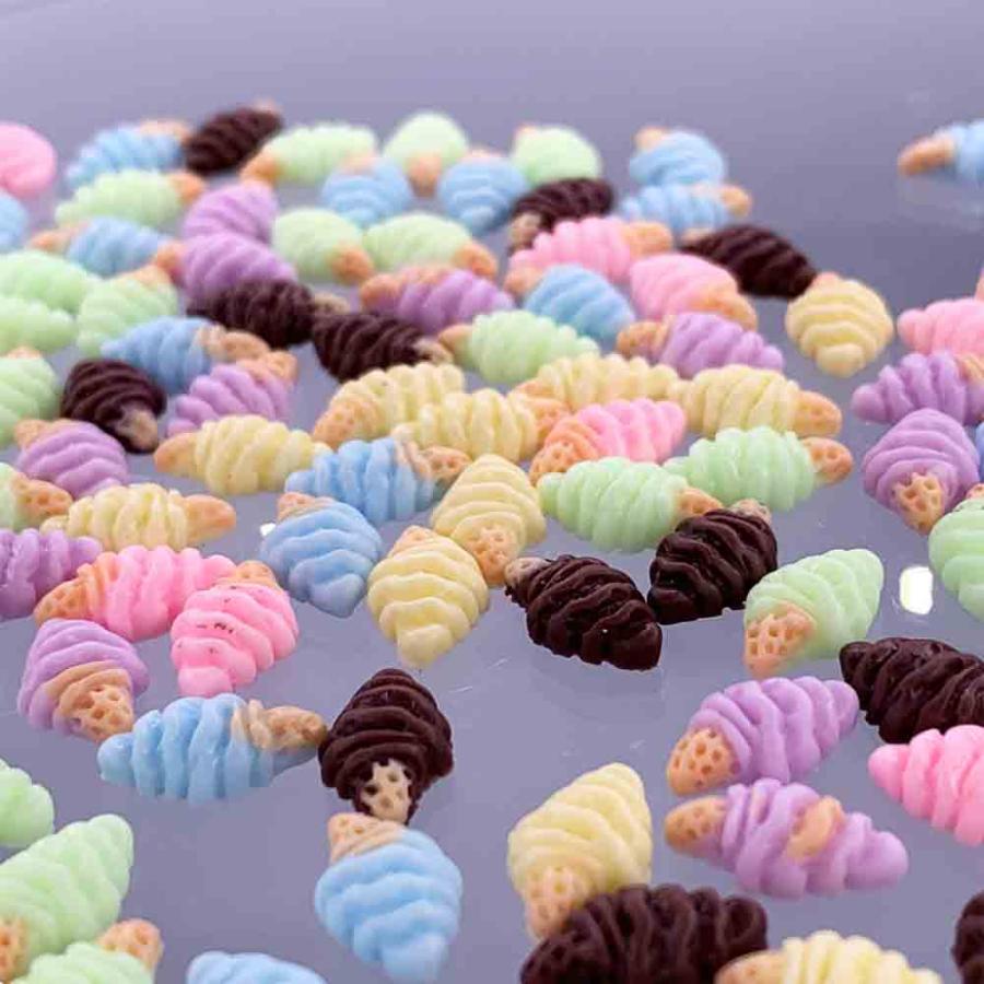 ネイルパーツ スイーツ アイス 12mm 蓄光 ミックス 100個 ソフト