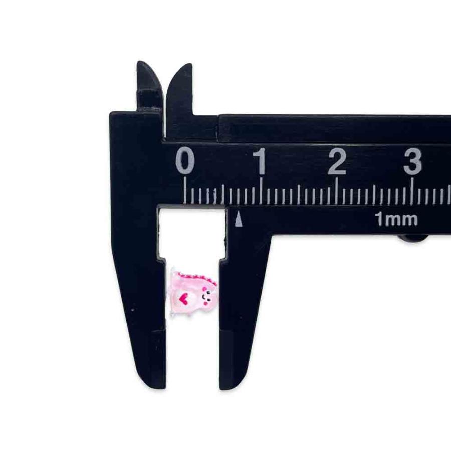 ネイルパーツ 恐竜 ハート 7mm 小さめ ピンク 50個 アニマル