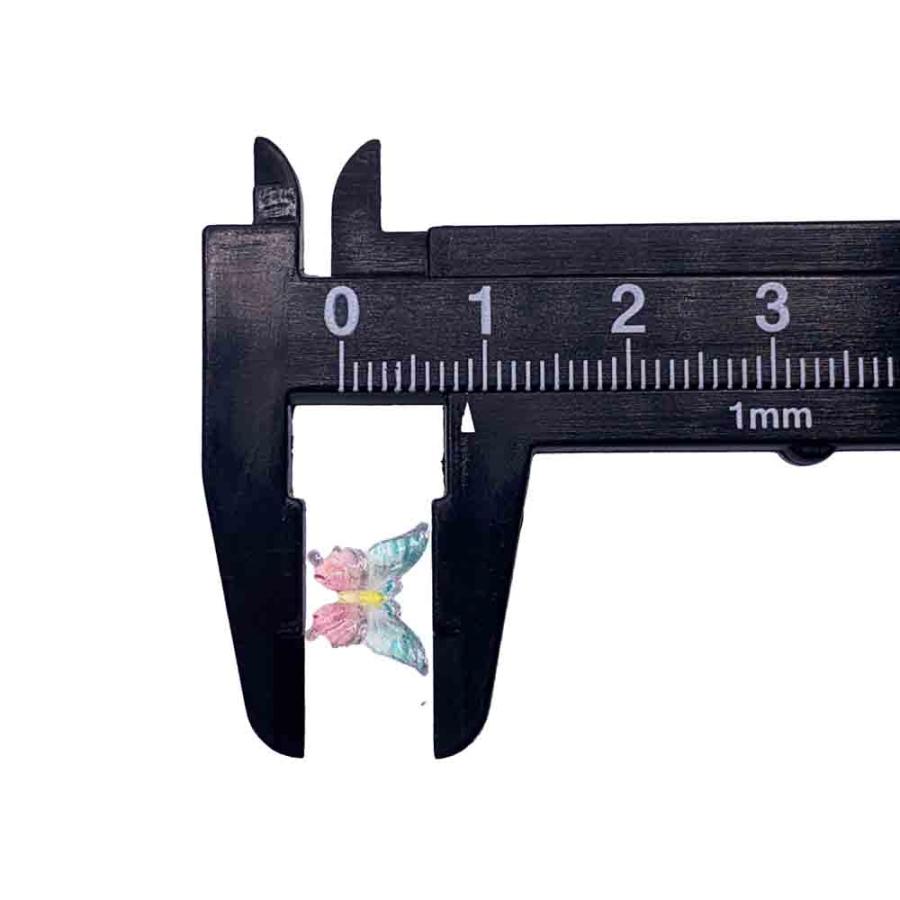 ネイルパーツ 蝶 11mm ピンク 緑 混色 50個 バタフライ 蝶々