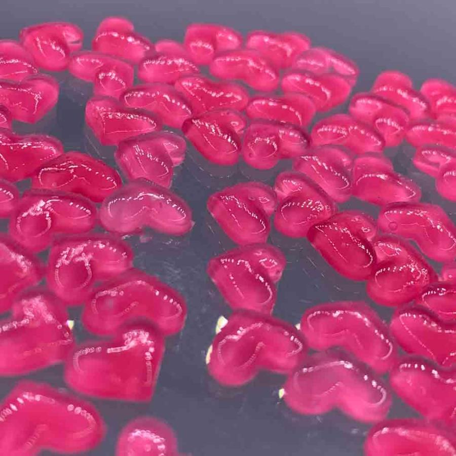 ネイルパーツ ハート ピンク 10mm ぷっくり 50個 大きめ クリア 3D