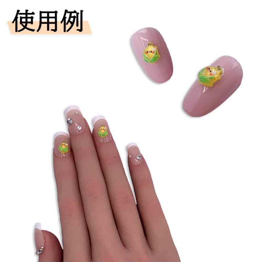 こやっちゃん 3Dネイルパーツ ネイルパーツ 野菜 トウモロコシ 8mm 食べ物 50個 黄色 混色 顔 3D
