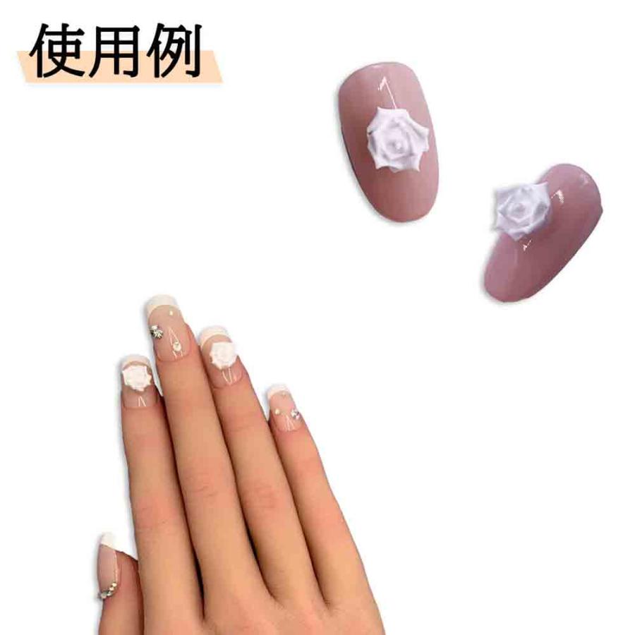 ネイルパーツ 花 ホワイト 7mm 蓄光 フラワー 白 薔薇 柔らかい 樹脂