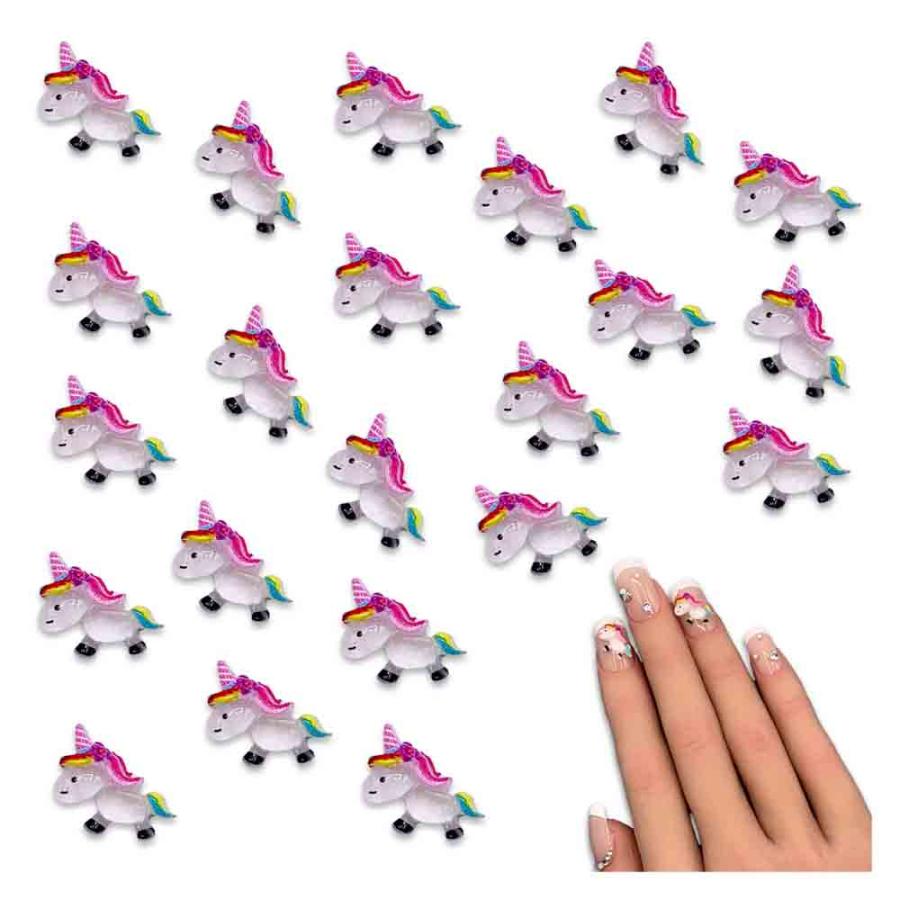 ネイルパーツ 動物 ユニコーン 馬 13mm ミックス 50個 アニマル うま