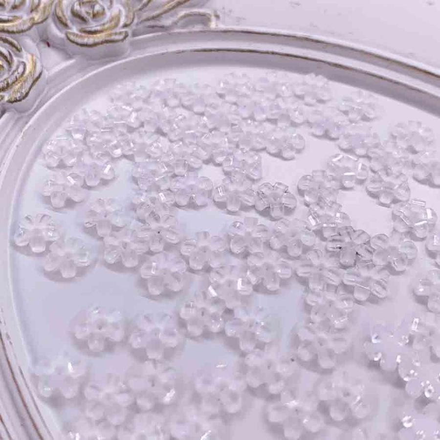 ネイルパーツ 花 ホワイト 5mm 小さめ 100個 フラワー 白 お花 3D