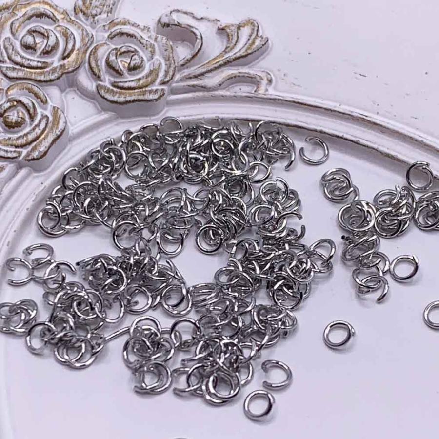 丸カン 4mm シルバー 200個 ジャンプリング 丸環 金具 基礎パーツ