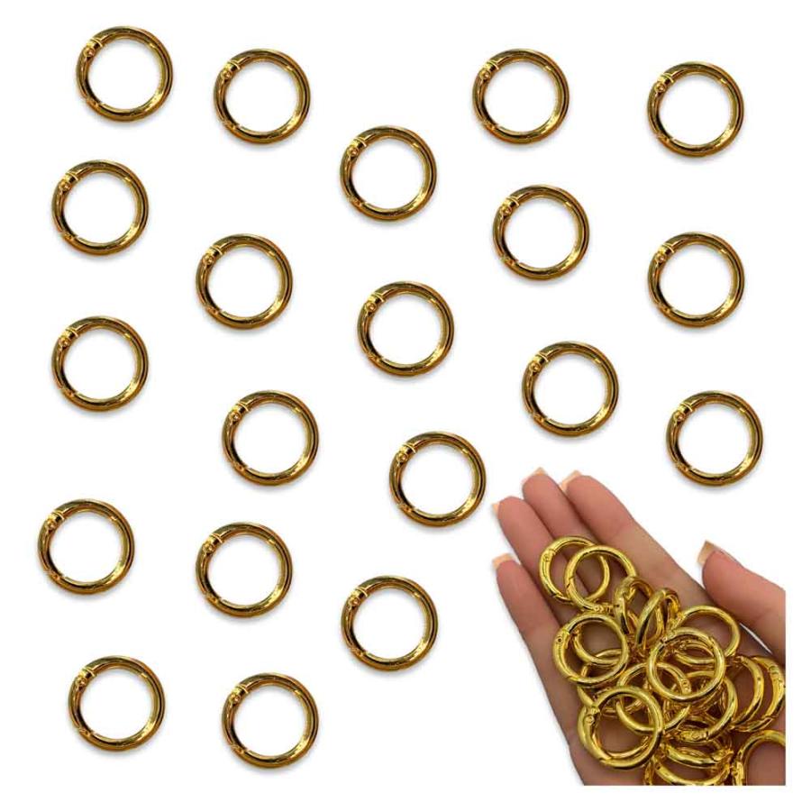 カラビナ 丸 ゴールド 25mm 20個 サークル リング 金具 キーリング
