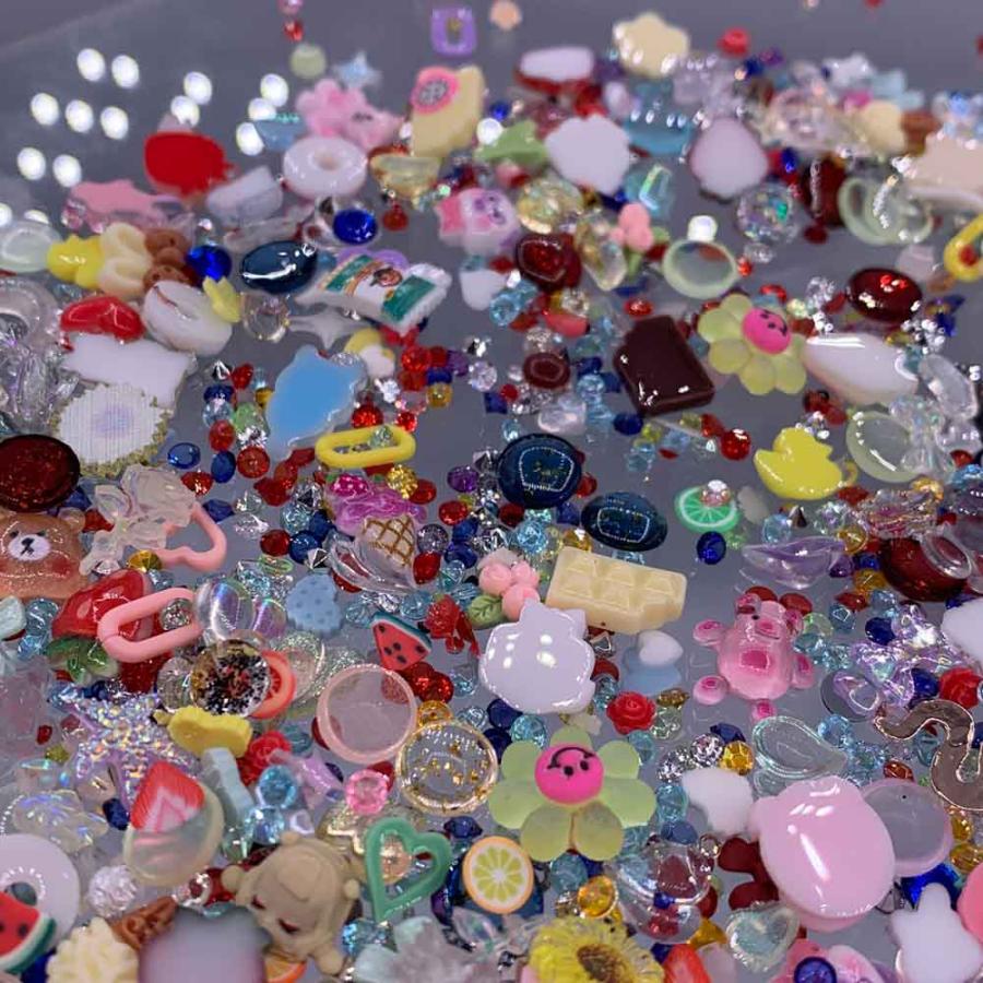 ネイルパーツ ハート 星 花 ミックス 30g 14ー2mm カラフル 混形