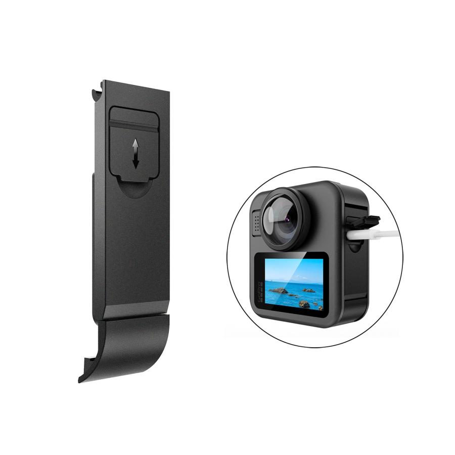 正規バッテリー付き GoPro アクセサリー GoPro MAX2 サイドドア バッテリーカバー Type-C USB充電ポート対応
