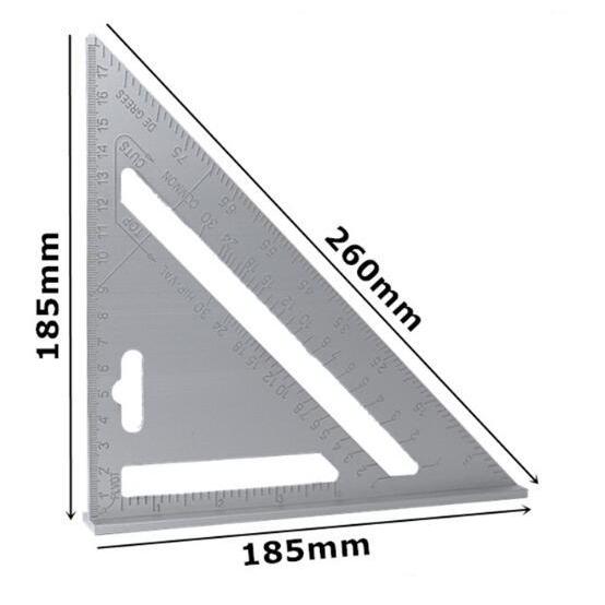 三角定規 90角度定規 直角定規 アルミ合金 木工ツール 小型 軽量 7