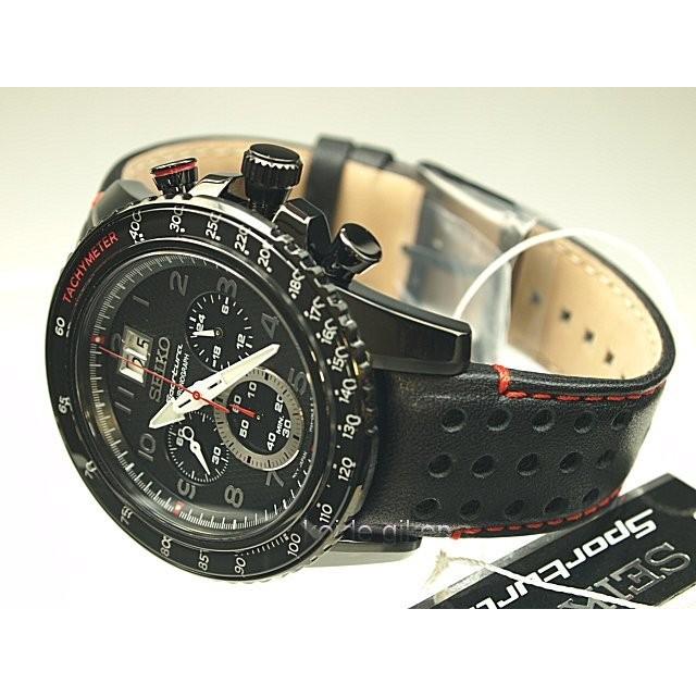 スポーチュラ 腕時計 セイコー 逆輸入 黒の迫力 クロノグラフ SPC141P1