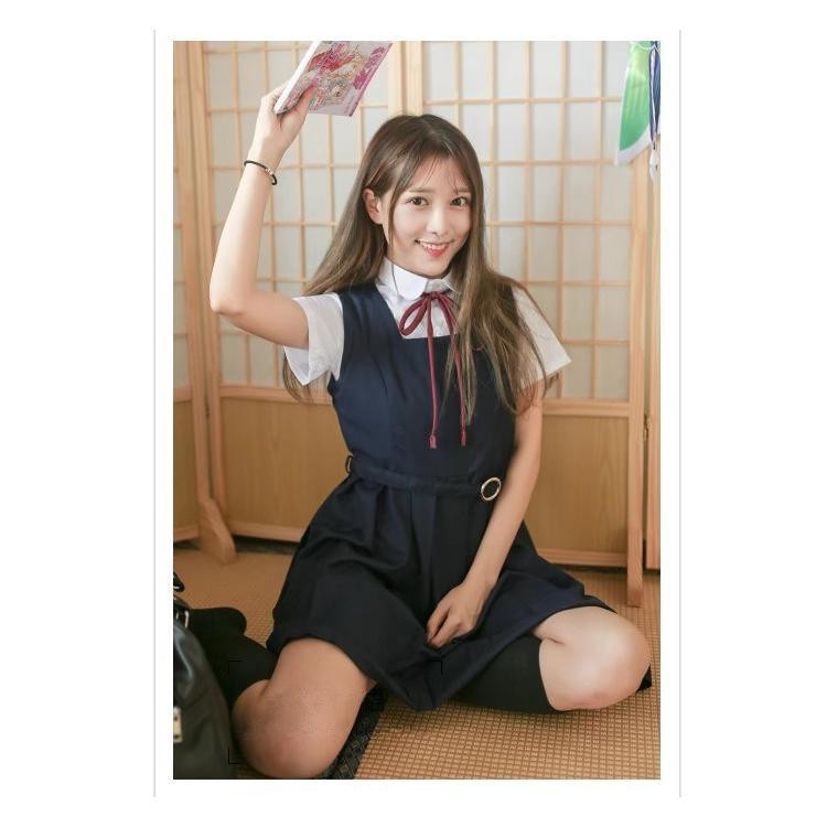 ジャンパースカート+シャツ 制服 学生服 2点セット レディース ジャンパースカート+シャツ 制服 学生服 2点セット レディース