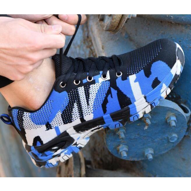 作業靴 安全靴 メンズ つま先鋼先芯 ワークシューズ 迷彩柄 通気性 軽量 作業スニーカー 安全スニーカー おしゃれ 輝い