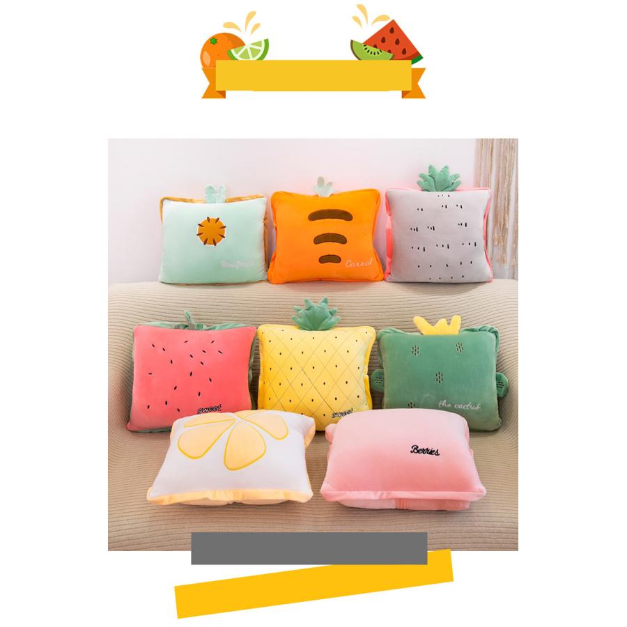 ぬいぐるみ クッション 果物 フルーツ 毛布 収納 クッション ひざかけ 収納 モコモコ 着る毛布 可愛い ブランケット 毛布 冷房対策 オフィス Nn0376 Kklife 通販 Yahoo ショッピング