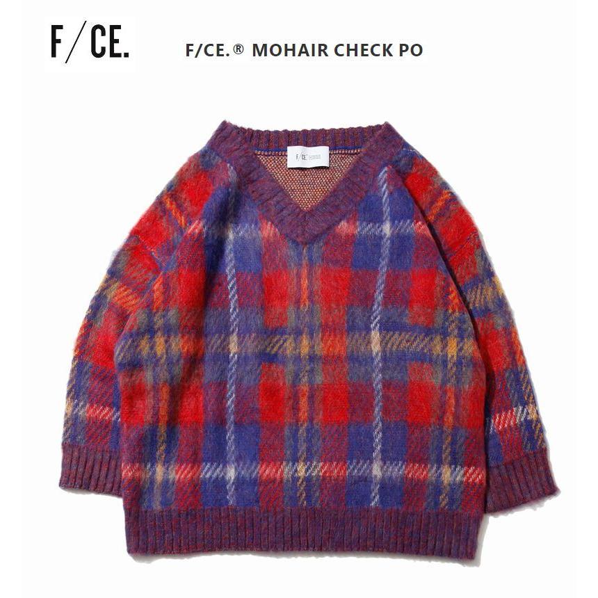 秋冬　売れ筋商品|||F/CE　エフシーイー　モヘア　チェック　プルオーバー　ニット　セーター　レディス　女性用　レッド