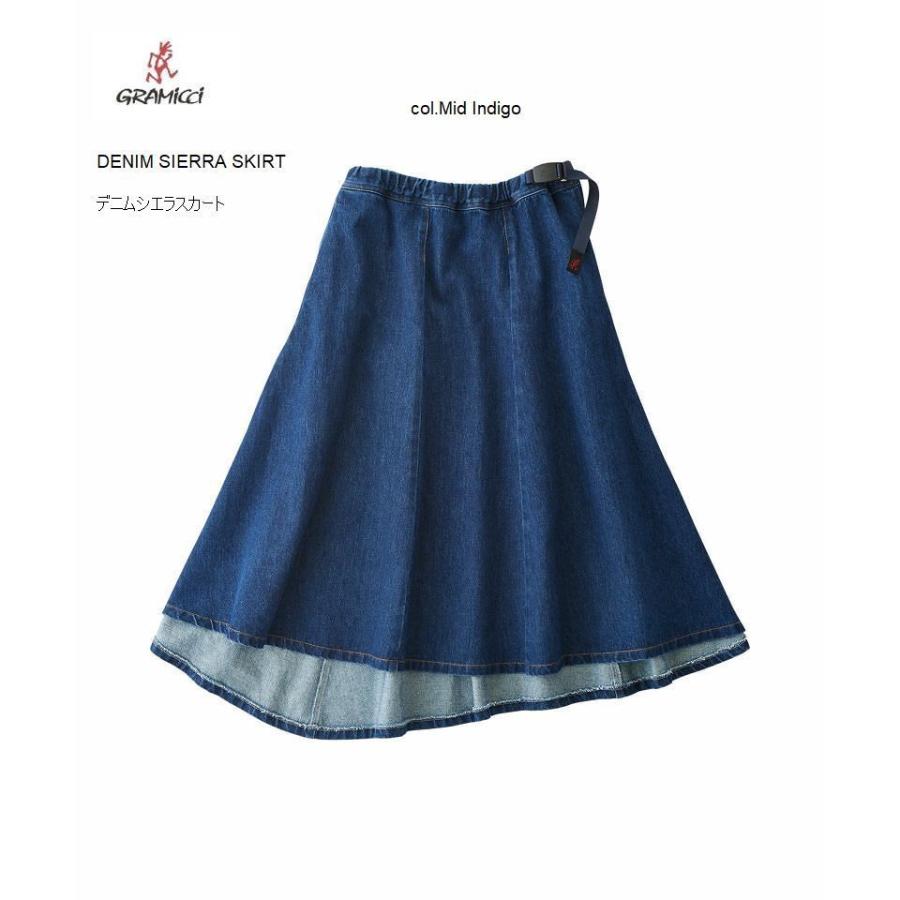 2022春夏新作　GRAMICCI　グラミチ　ウィメンズ デニム シエラ スカート W'S ミディアム インディゴ 女性用　レディース　国内正規取り扱い