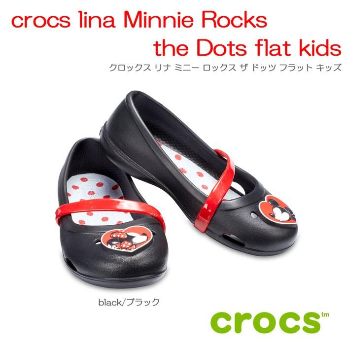 クロックス　crocs　crocs lina Minnie Rocks the Dots flat kids クロックスリナミニーロックス ザ ドッツフラットキッズ【クロックス国内正規取り扱い】｜kkp