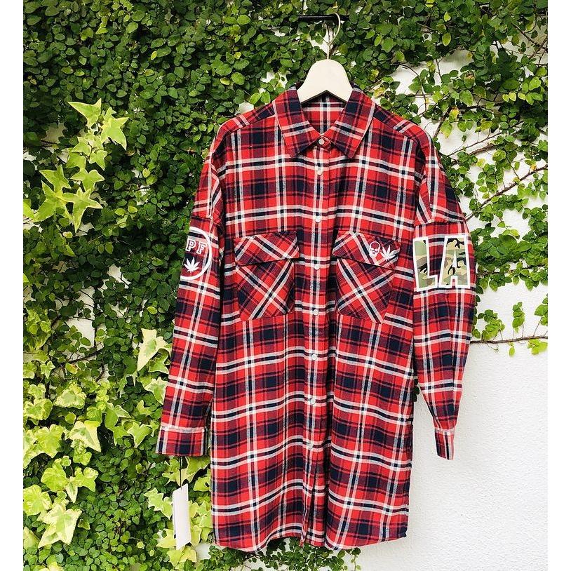 ルシアンペラフィネ チェックロングシャツ