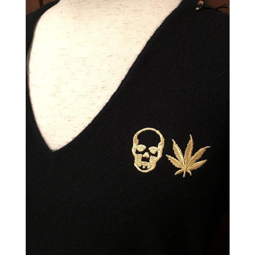 ルシアンペラフィネ スカル リーフ金糸 ニットワンピース カシミヤ100 Lucien Pellat Finet 女性用 Lpfsklfopblkop Knockknockpuchic 通販 Yahoo ショッピング