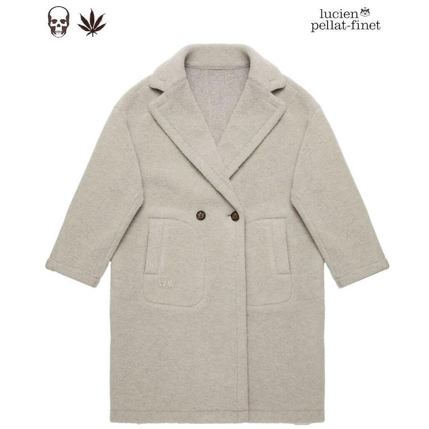 ダークビッケンバーグチェーン付き細身ロングジャケットコート