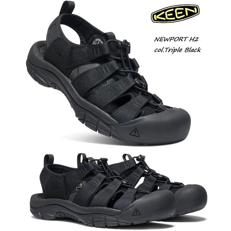 KEEN キーン NEWPORT H2 トリプルブラック 27cm KEEN (ｷｰﾝ) NEWPORT H2 ﾆｭｰﾎﾟｰﾄｴｲﾁﾂｰ ﾄﾘﾌﾟﾙﾌﾞﾗｯｸ｜ザコンプアス