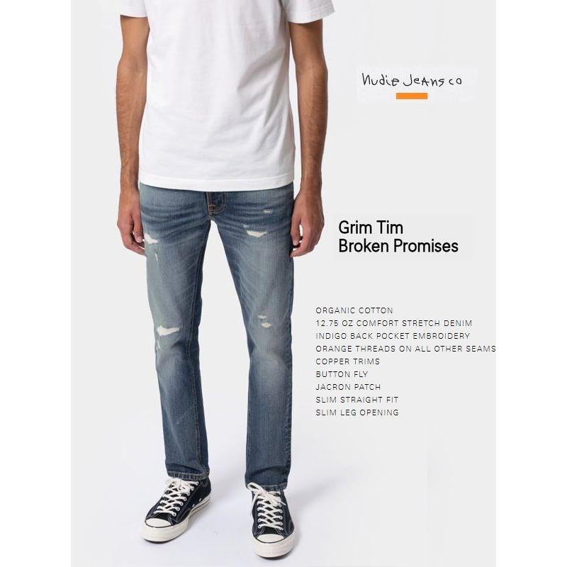 svinge ballade desillusion セール SALE ヌーディージーンズ NudieJeans GrimTim グリムティム リペア加工 デニム BROKEN PROMISES L30  北欧 スウェーデン :nudiejeangrimtimsbrokenpromises:KnockKnockPuchic - 通販 -  Yahoo!ショッピング