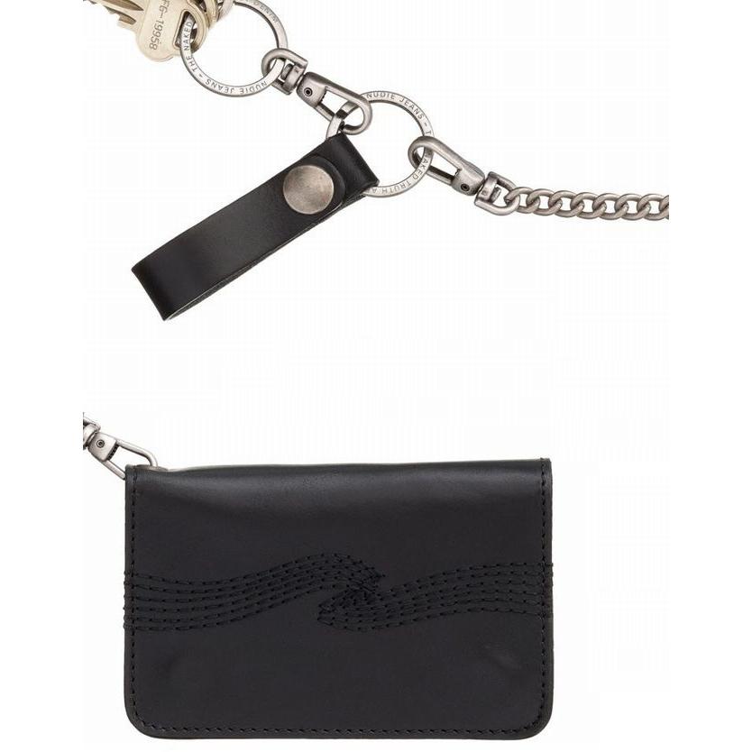 ヌーディージーンズ NudieJeans ウォレット チェーン ALFREDSSON キーホルダー 牛革 ブラック 北欧 スウェーデン