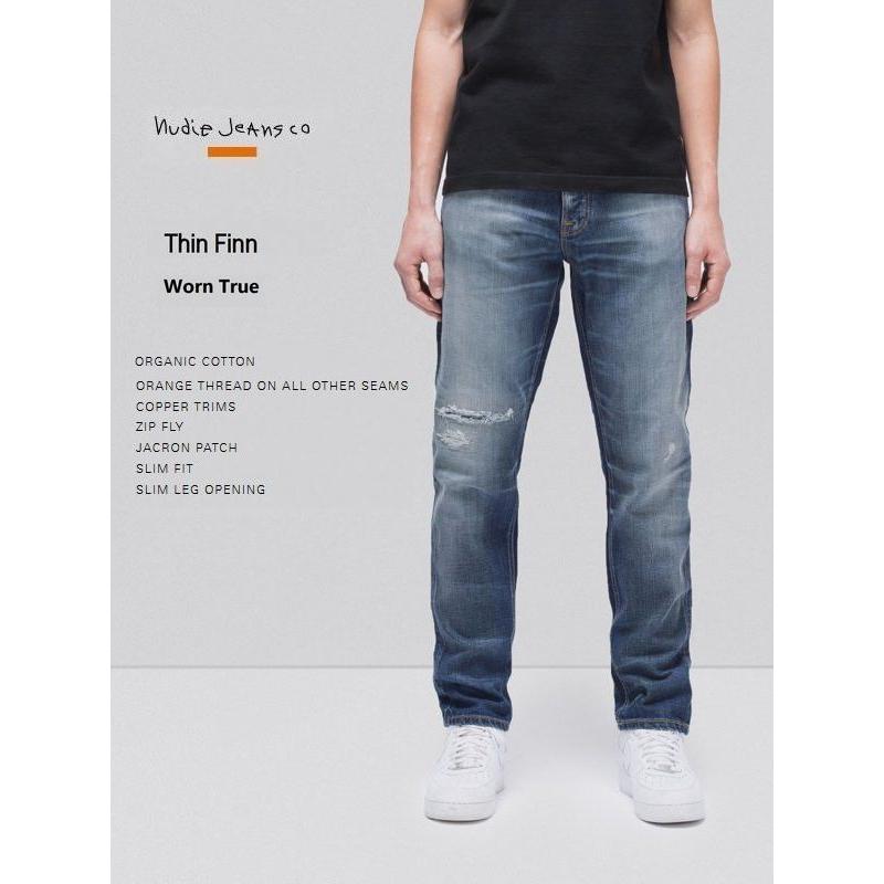 セール　SALE　ヌーディージーンズ　NudieJeans　日本限定モデル　ThinFinn　シンフィン　WORN TRUE　ビンテージ加工　 インディゴ　デニム　スウェーデン : nudiejeansthinfinnworntrue : KnockKnockPuchic - 通販 -