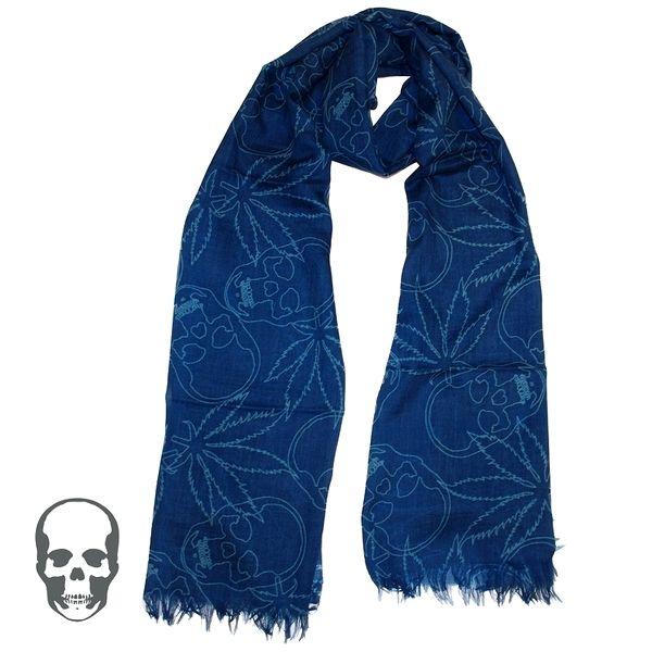 ルシアンペラフィネ【Skull＆LeafCashmere Scarf/カシミアストール】Kite/ブルー skullleafkitescarfKnockKnockPuchic 通販