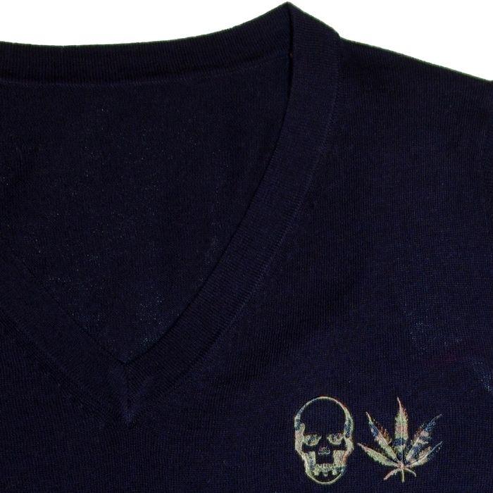 ペラフィネ　ニットセーター　スカル　Vネック　ルシアンペラフィネ ルシアンペラフィネlucien pellat-finetスカルセーターピンクXS