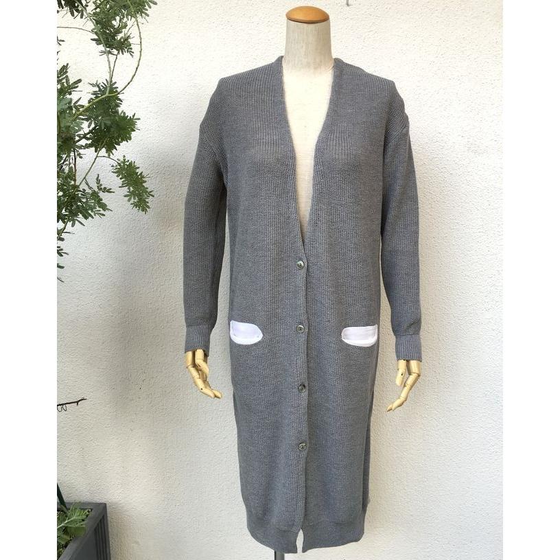 セール　radiance de SYHSE/ラディアンス ド シセ コンビネーション ロングカーディガン　グレー/ベージュ