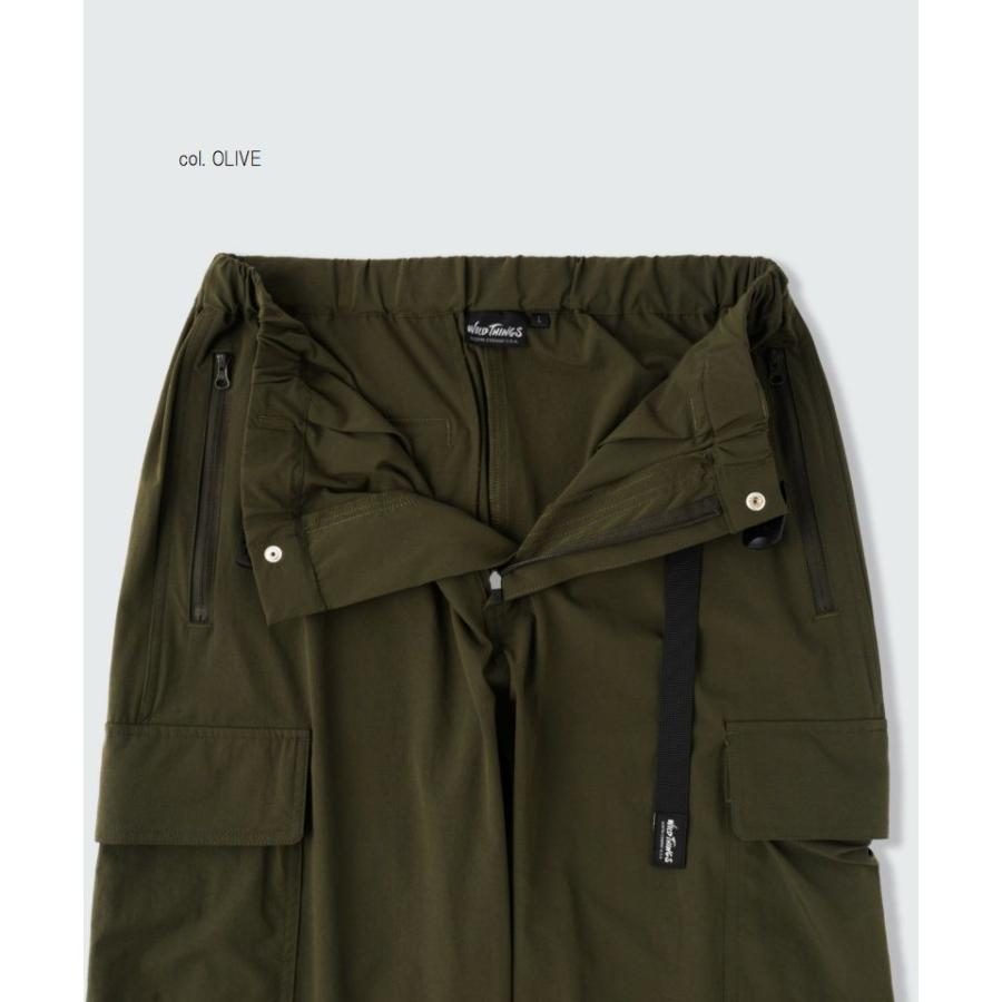 新品 ワイルドシングス ストレッチ クロップドカーゴパンツ L オリーブ WILD THINGS (ワイルドシングス) CROPPED CARGO PANTS
