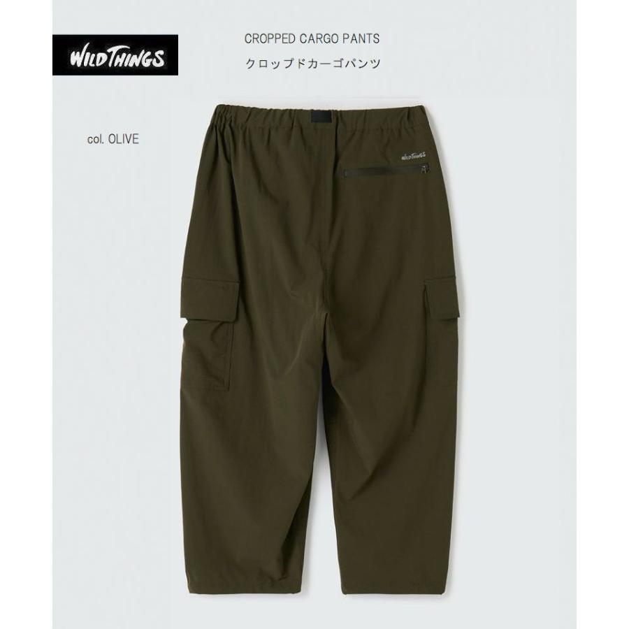 新品 ワイルドシングス ストレッチ クロップドカーゴパンツ L オリーブ WILD THINGS (ワイルドシングス) CROPPED CARGO PANTS
