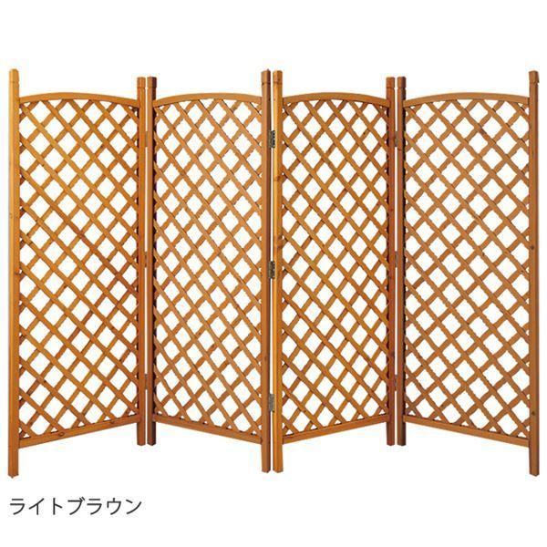 「送料無料・年末感謝」 ガーデン パーテーション/衝立 〔4連 格子タイプ ライトブラウン〕 約幅60cm 天然木 杉材 完成品 〔エクステリア 庭〕 【1950780154】(10315円)