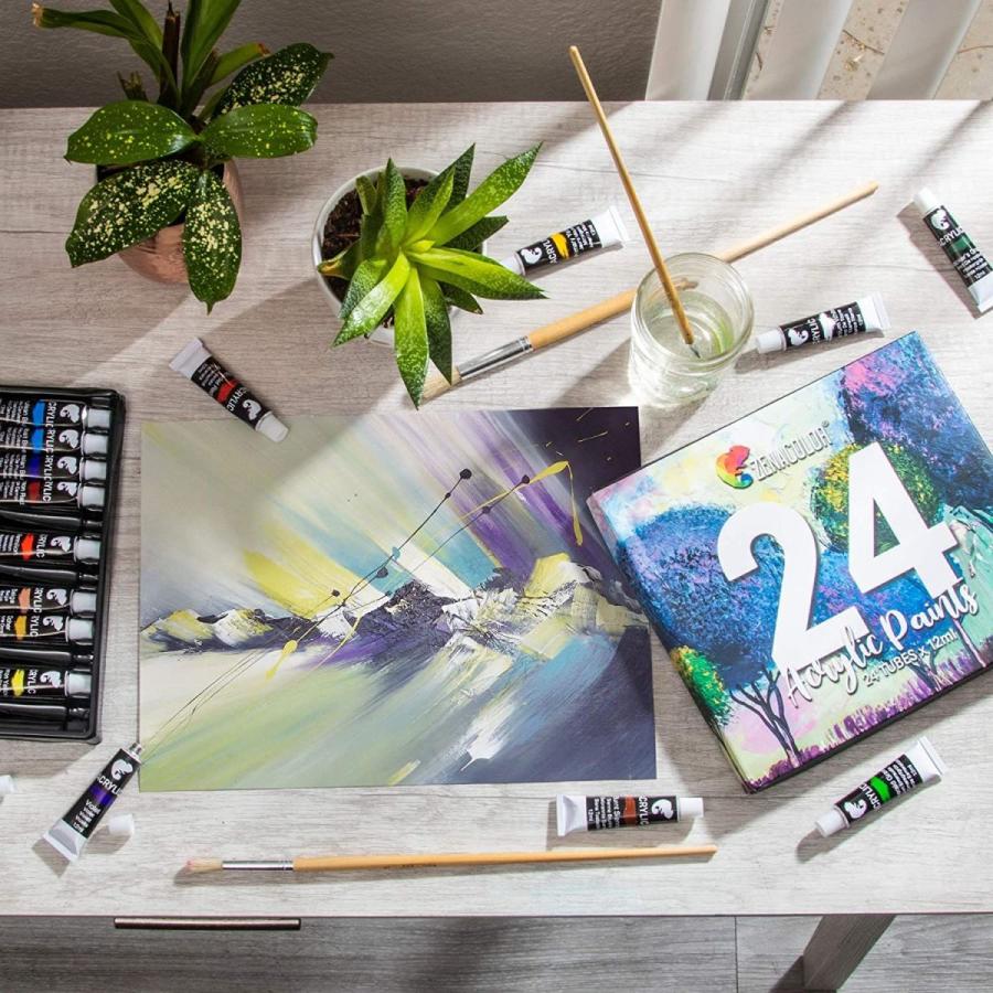 ランキング22 Zenacolorアクリル絵の具24本セット 24個入りx 12ml Shipsctc Org