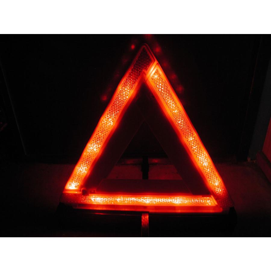 三角停止表示板 折り畳み式 LED 15個付 (8832BO) 三角表示板 三角停止