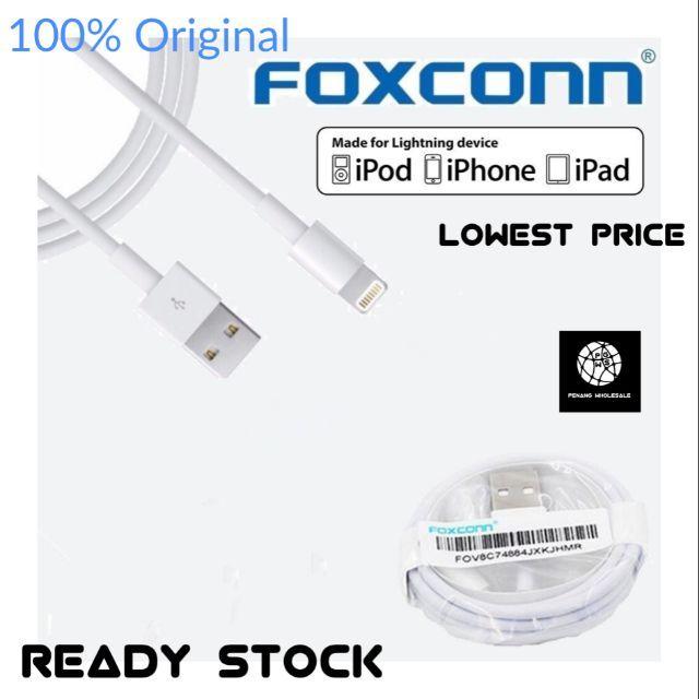 Genuine Foxconn Lightning Cable iphone iPad iPod charge 1m 2m Apple iOS data transfer white USB Connector original｜kksshop