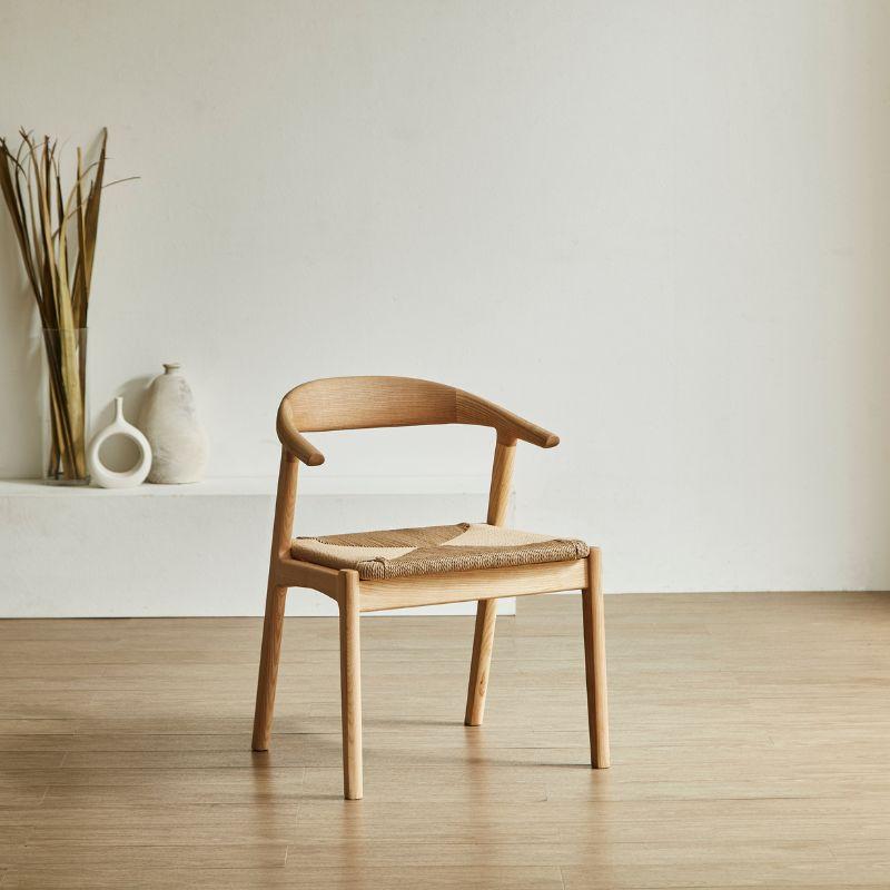 河口家具製作所 ダイニングチェア ペーパーコードチェア 単品 ちょい肘