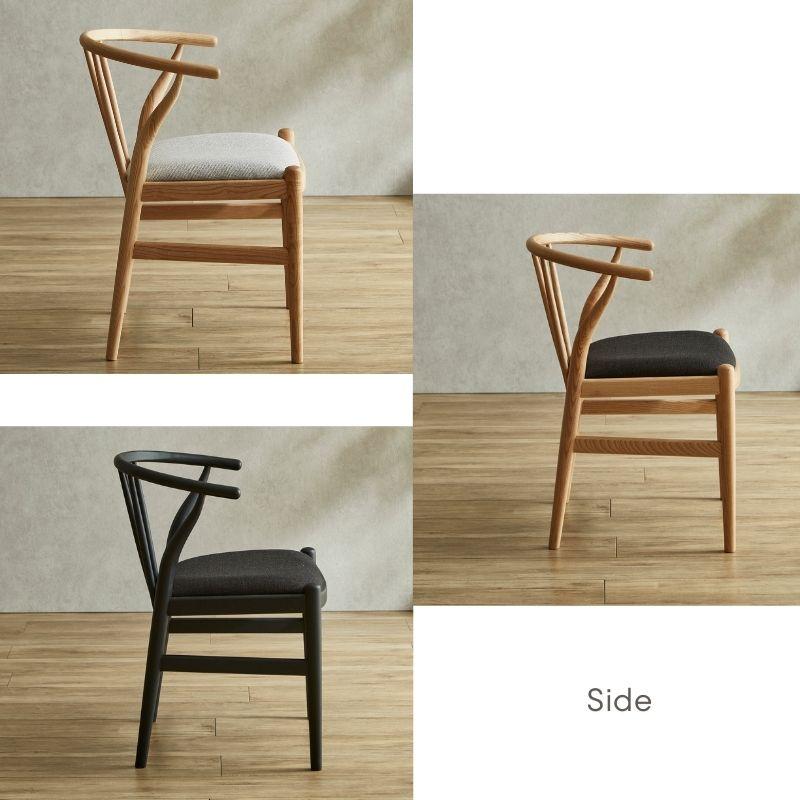 ダイニングチェア チェア 椅子 北欧 おしゃれ 木製 ファブリック チェアー ダイニングチェア 4脚セット 肘付き 完成品 無垢 木製 天然木 PVC