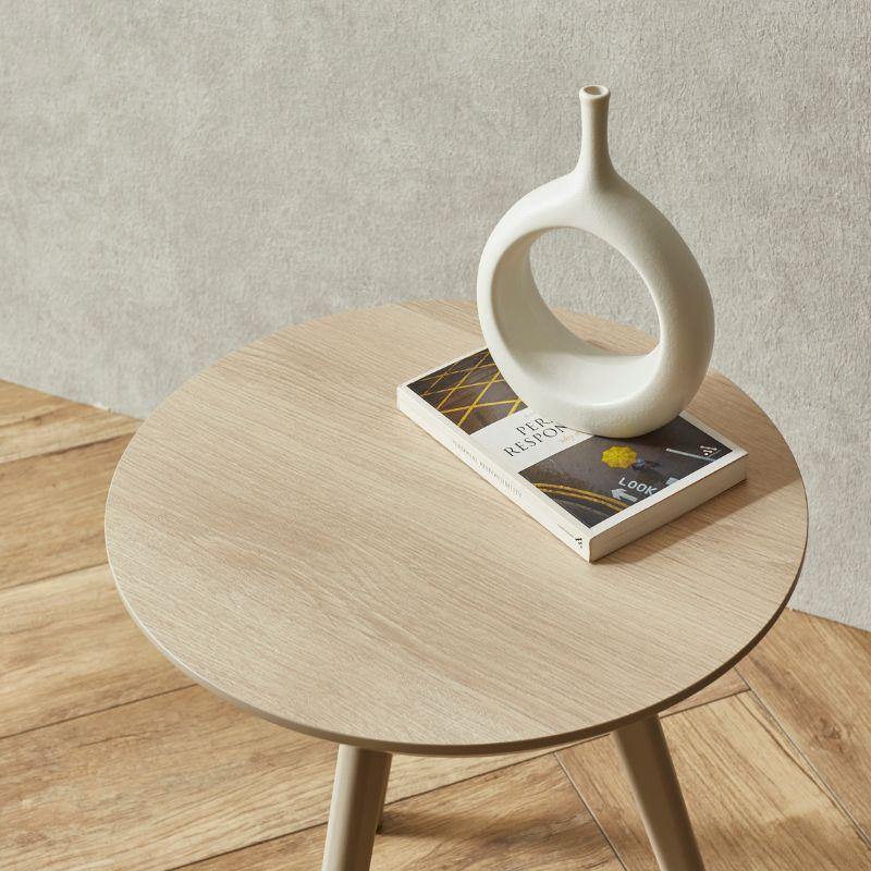 【極美品】松永家具 Arte アルテ クライステーブル40 サイドテーブル ミニテーブル サイドテーブル ナイトテーブル 可愛い 淡色 丸 コーヒー