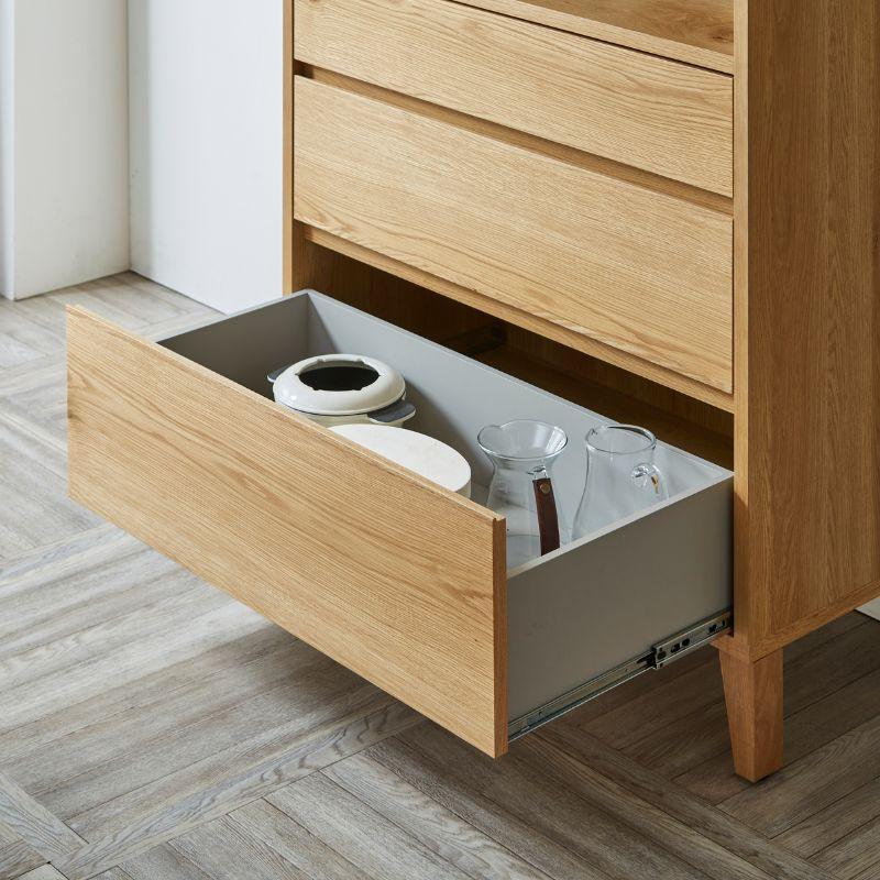 河口家具製作所 キャビネット カップボード 食器棚 引出 90cm キッチン