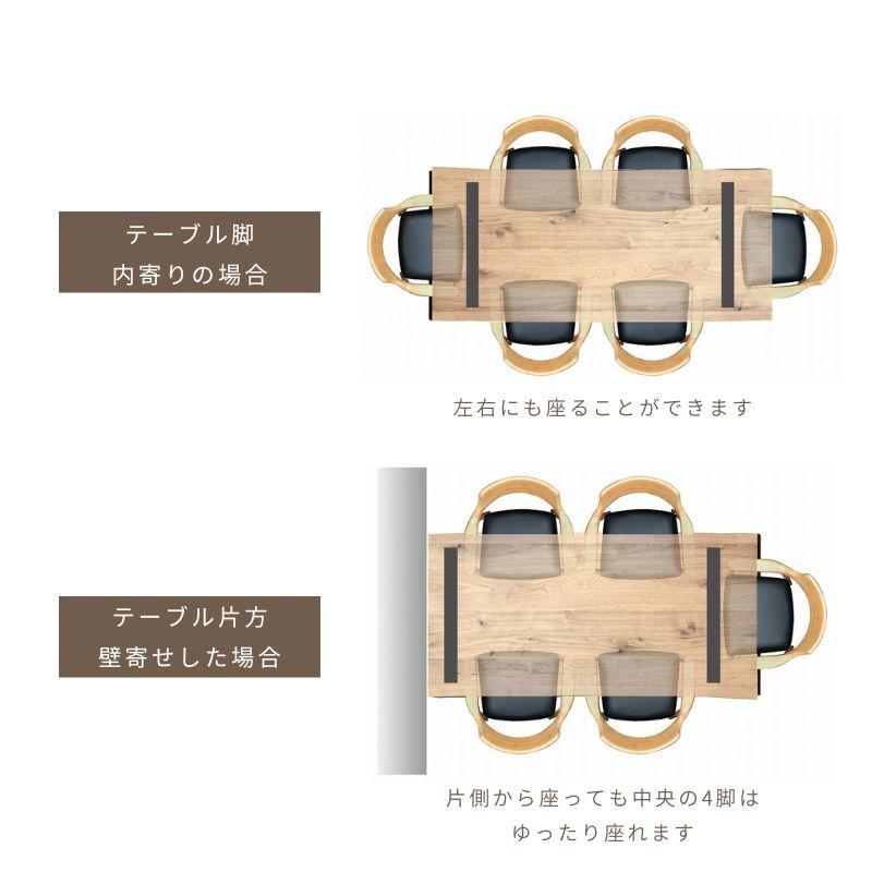 河口家具製作所 ダイニングテーブル 割れ無し 単品 180 4人 6人