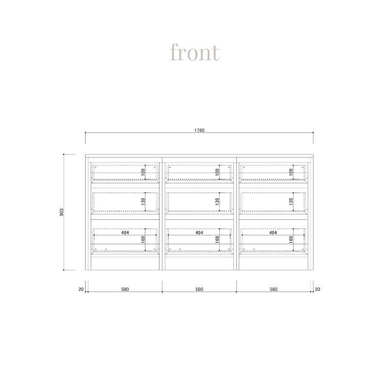 【ラスト1点】 キッチンカウンター 178 引出タイプ 収納 セラミック柄 日本製 おしゃれ モノトーン 2色対応 ブラック ホワイト グレー モダン シンプル カップボード 【UO2177592897】(77440円)