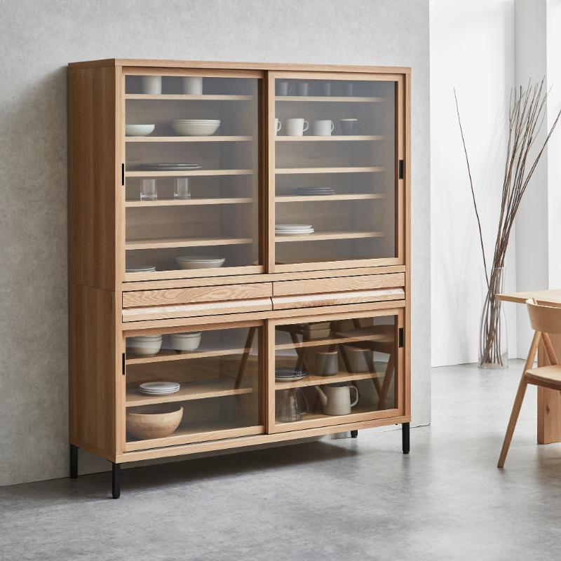 最終値下げ※井口家具※木製ブラウン食器棚 ガラス扉付き 最終値下げ※井口家具※木製ブラウン食器棚 ガラス扉付き 最終値下げ※