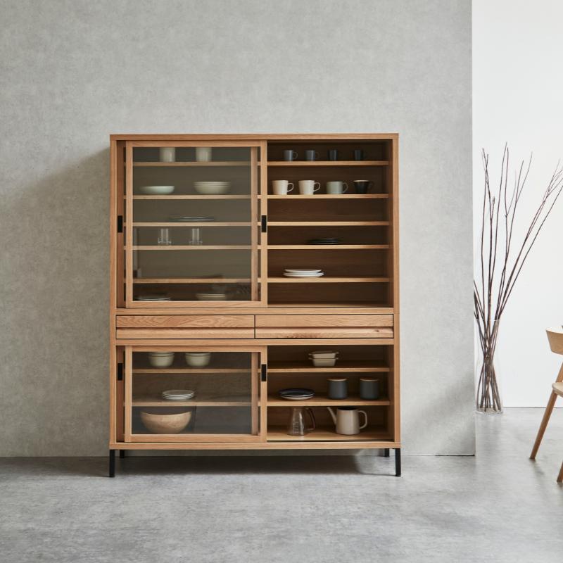 河口家具製作所 キャビネット カップボード 120cm ダイニングボード