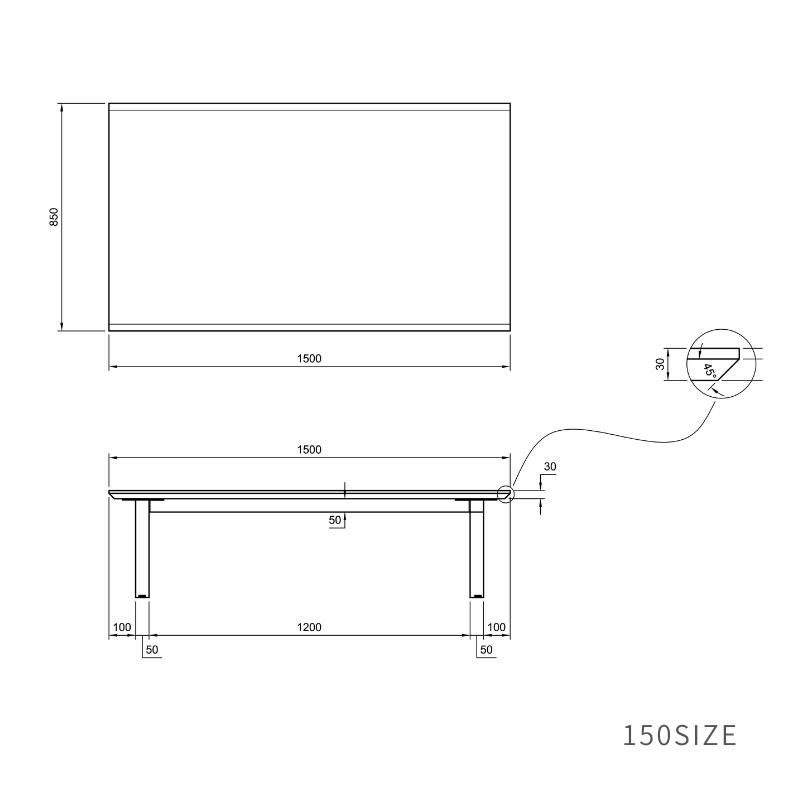 河口家具製作所 ローテーブル テーブル単品 150cm リビングテーブル