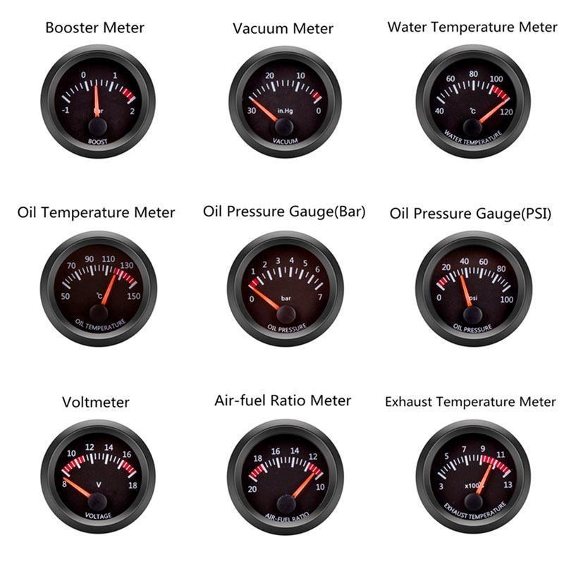 12v 車センサー適合 52mm 水温/油温/電圧計/オイル出版物/真空/後押しゲージ/空燃比/EGT ゲージ｜kkszksl｜02