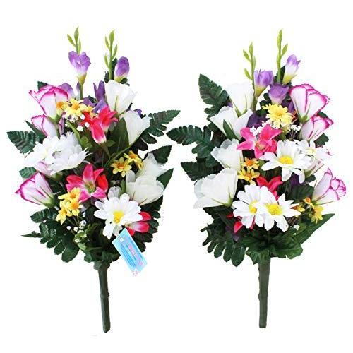 山久 造花 仏様のお供えに グラジオラス と トルコキキョウ の花束一対 お墓 仏花 0808 5972 Ct触媒加工 シルクフラワー S 2406 From Lake For K 通販 Yahoo ショッピング