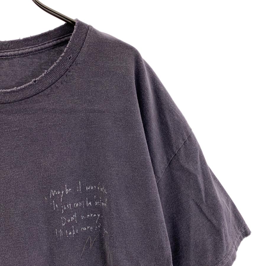 ANCELLM ブラック 長袖カットソー ダメージ加工 ANCELLM / アンセルム ダメージ加工 ロゴ Tシャツ カットソー : KLD