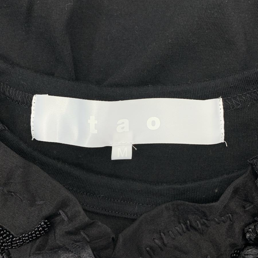 tao COMME des GARCONS / タオコムデギャルソン | 2022SS | チュール ビジュー 装飾 Tシャツ カットソー | M | ブラック | レディース TAO COMME des GARCONS tao / タオコムデギャルソン | 2022SS チュール